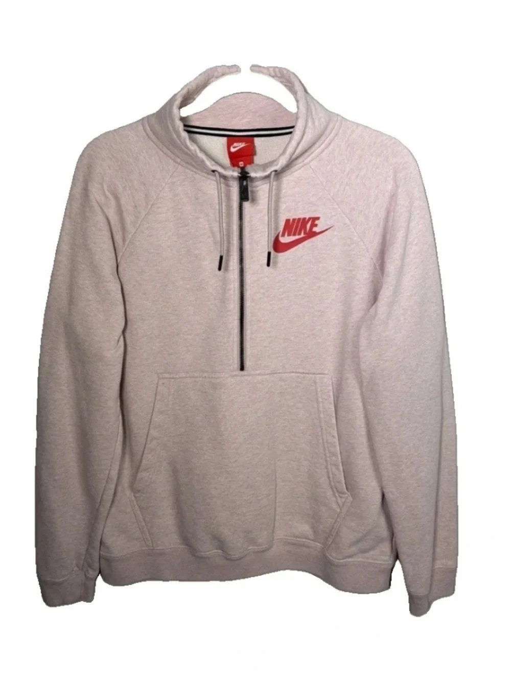 Nike 1/2 Zip Pullover Sweatshirt Women’s Medium Pullover Pink Kangaroo Pocket